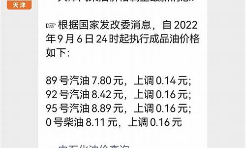 天津油价查询92号汽油调整_天津油价调整最新消息92号价格